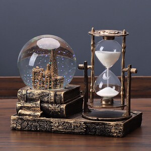 沙漏时间流沙瓶作业计时器复古水晶球办公桌摆件个性高档生日礼物