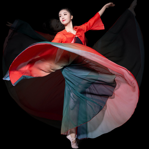 嘉俊影楼用品淘宝红白色古装舞蹈服装女汉服大衫广袖流仙裙大鱼海棠