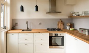 纯实木台面板橱柜定制厨房台面换新北欧风格原木色u橱柜面板橱柜m