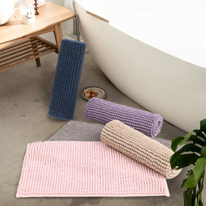 跨境短毛素色雪尼尔地垫浴室防滑雪尼尔地毯热熔胶门垫客厅地毯10