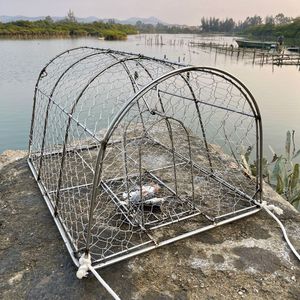 新款304防生锈海水不锈钢捕鱼笼鱼笼螃蟹笼抓鱼笼网笼捉鱼神器网