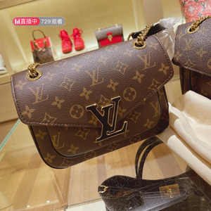 lv路易威登女包 2021新款老花passy链条邮差包单肩包斜挎包小方包