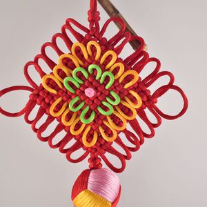 彩色绣球中国结挂件长款r大号客厅新年喜庆居家装饰车挂中国结挂