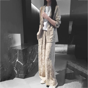 Tomchloe香港新品轻奢港风时尚气质御姐长袖新中式绣花套装女秋季