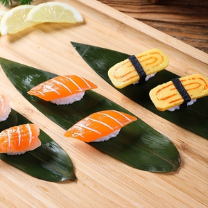 刺身摆盘装饰竹叶寿司牛排蛋糕装饰草新鲜点缀装饰品叶子棕子冬叶