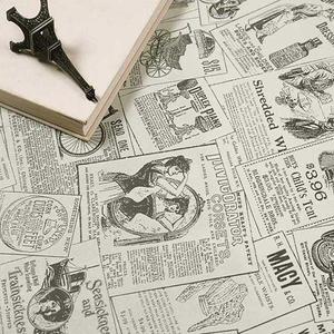 复古旧报纸大学宿舍寝室装饰神器pvc防水自贴墙壁纸家具翻新