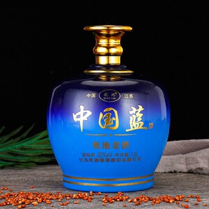 【3斤大坛】洋河镇中国梦中国蓝整坛1500ml浓香型白酒原浆粮食酒