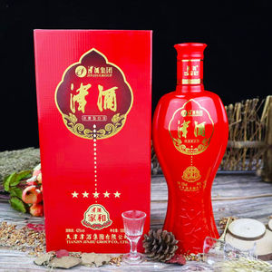 整箱6瓶装天津津酒42度浓香型白酒纯粮酿造高粱原浆酒送手提袋