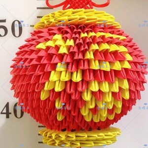 浩博幸福灯笼学生折纸作业礼物牛年三角插手工折纸材料包半成品