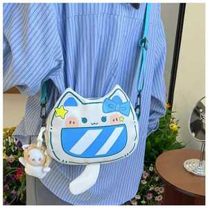 新款可爱小猫斜挎包手机包学生女孩韩版时尚小包卡通通勤斜挎包