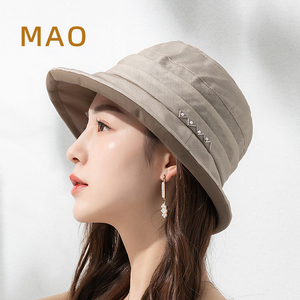 MAO品帽堂 桑蚕丝太阳帽女士中老年品牌帽子可折叠真丝防晒遮阳帽