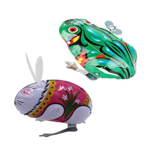 欧洲进口代经典绿皮铁皮青蛙玩具女孩宝宝80后铁壳怀旧益智蛤蟆儿