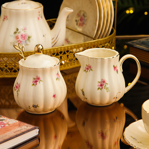 陶瓷欧式咖啡方糖罐轻奢客厅收纳小罐子糖缸咖啡用具配件套装奶壶