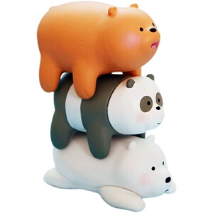 咱们裸熊三只裸熊手办动物q桌面迷你小蛋糕摆件