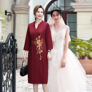 五一结婚妈妈装婚宴礼服洋气大码喜婆婆婚宴装高贵春装连衣裙