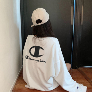 日本代购champion冠军卫衣女薄款后背logo宽松显瘦春季新款女装