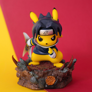 火影忍者gk皮卡丘cos佐助手办q版车载摆件公仔玩偶动漫模型玩具