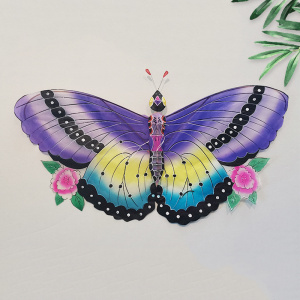 传统潍坊小蝴蝶风筝不飞竹架骨手工轧制装饰布展儿童跳舞拍摄道