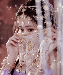 异域公主cos面纱西域风情蕾丝遮脸流苏超仙饰品古风汉服仙女脸纱