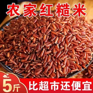 新红米5斤批发农家自产红糙米新米红米红大米五谷杂粮粗粮饭包邮