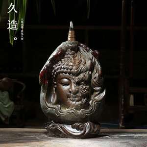 2022新久造 新款创意陶瓷如来禅意倒流香炉摆件一念善恶香薰炉家