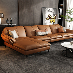 索菲亚官方真皮沙发意式极简头层牛皮现代简约客厅北欧轻奢直排贵