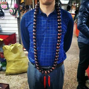佛珠戴脖子的男士项链男108颗念珠绿檀沉香30mm红木54颗36颗13颗