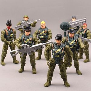 关节可动塑料大兵人模型特种兵套装二战军事摆件儿童士兵武器玩具