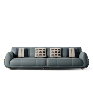 极简大师麒麟沙发2024新款意式真皮沙发设计师轻奢大户型直排沙发