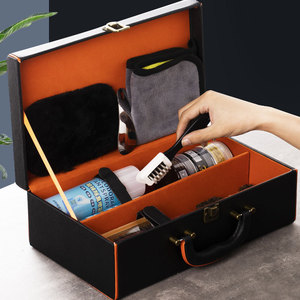 擦鞋套装手提箱礼盒工具通用鞋油皮鞋小白鞋清洗剂除臭喷雾鞋拔等