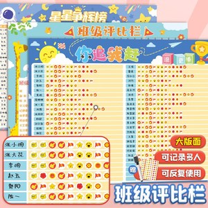 你追我赶班级评比栏墙贴幼儿园红花榜表扬奖励贴纸小学教室荣誉榜