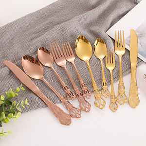 不锈钢皇廷创意餐具五件套西餐牛排刀叉勺咖啡勺套装礼盒礼品