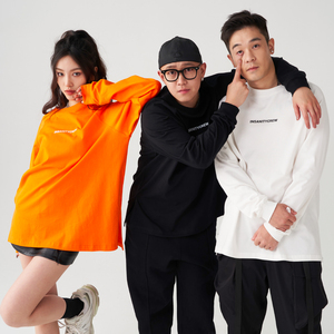 热极insanitycrew基础小logo印花潮流街头宽松os长袖t恤男女同款