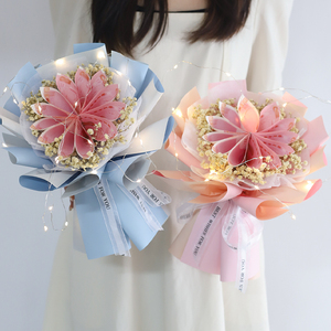 放钱的人民币花束礼盒真钞票手工自制花送男友有钱花花束diy材料