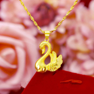 老凤祥和正品金项链女纯金999水波链真金链子专柜吊坠送妈妈礼物