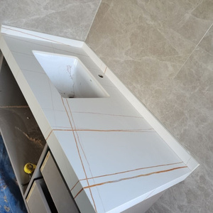 鱼肚白石英石定做台面人造大理石p台面桌面岩板餐厨房吧台中岛厨