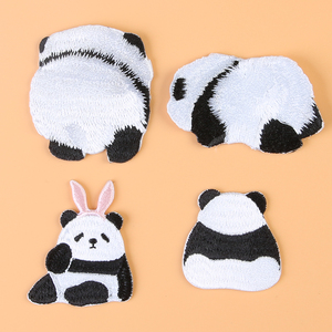 大熊猫衣服补丁贴破洞刺绣补衣贴无痕自粘图案装饰手缝贴布贴纸