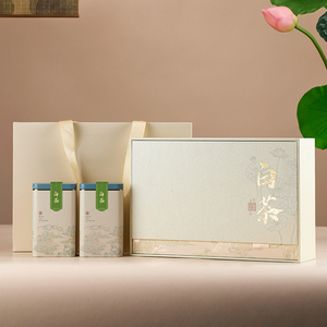 新款安吉白茶茶叶包装盒空礼盒靖安白茶通用两罐白茶包装礼盒定制