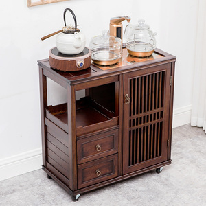 移动茶柜现代泡茶台小茶水柜家用新中式收纳烧水壶一体立式多功能