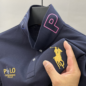 正品保罗polo衫男短袖t恤丝光棉刺绣体恤男装中年商务休闲丅桖衫