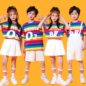 儿童啦啦队演出服幼儿园班服中小学生夏季运动会六一合唱表演服装