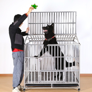 德牧专用全方管不锈钢狗笼子房顶款大型中小型犬加粗加固宠物狗舍