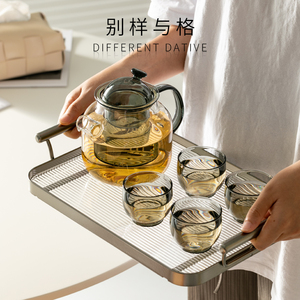 下午花茶壶茶具套装玻璃可加热英法式花水果花茶杯具北欧风格轻奢