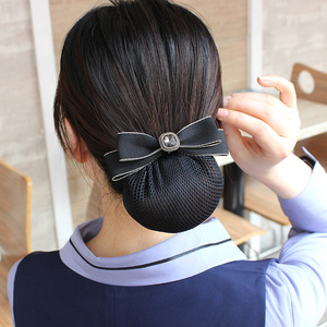 头花网兜女职业空乘盘头发新款发网服务员银行空姐护士发夹头饰