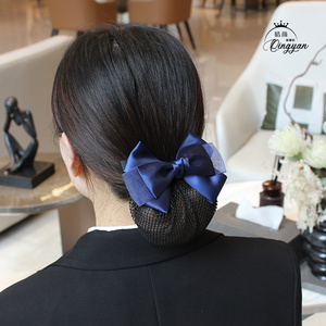 职业头花护士网兜蝴蝶结女员工盘发饰品酒店银行工作服务员发网夹