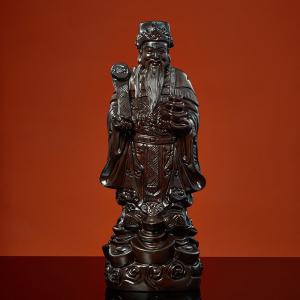 黑檀木雕文财神爷供奉佛像摆件红木雕刻实木家用范蠡人物神像店铺