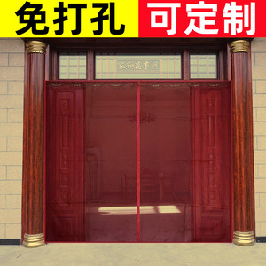 吸铁石门帘防盗门大门防蚊纱门加密金刚砂自粘密网磁性自吸软沙门