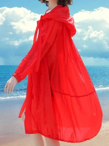 外贸出口意大利品牌原单沙滩防晒衣女夏中长款薄款透气风衣防晒服