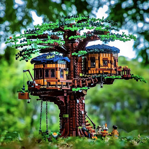 乐高四季树屋积木女孩子手工摆件拼图高难度大型拼装模型玩具礼物