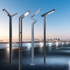 太阳能庭院灯户外3米草坪小区七字7字别墅铝型材路灯led景观灯柱